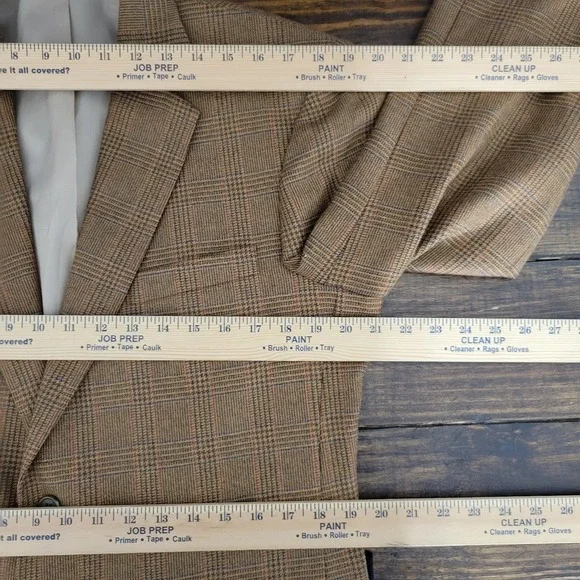 Irvine Park Men's Tweed Sport Coat Blazer Two‎ Button Brown Plaid Multicolor 40R